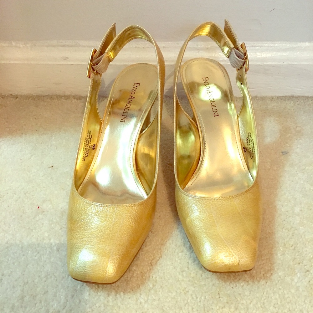 Enzo Angiolini leather sling back pumps